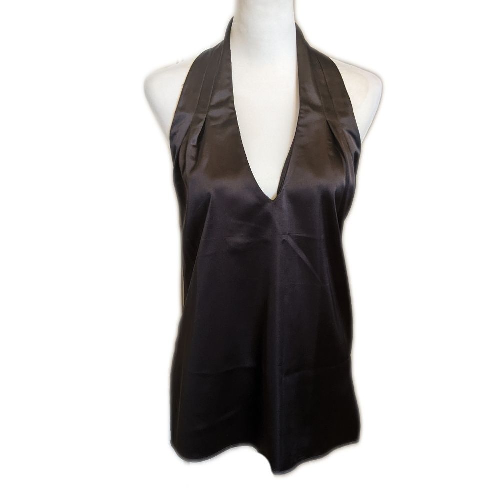Ro & De NWT charcoal gray, polyester spandex halter top, size S